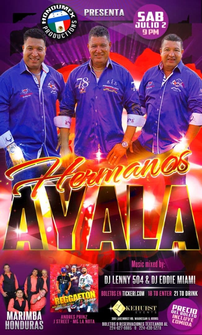 Event - LOS HERMANOS AYALA DE HONDURAS EN CONCIERTO - Waukegan, Illinois - July 2, 2022 | concert tickets