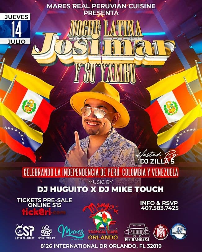 Event - Josimar y Su Yambu En Concierto - ORLANDO FLORIDA - Orlando, Florida - July 14, 2022 | concert tickets