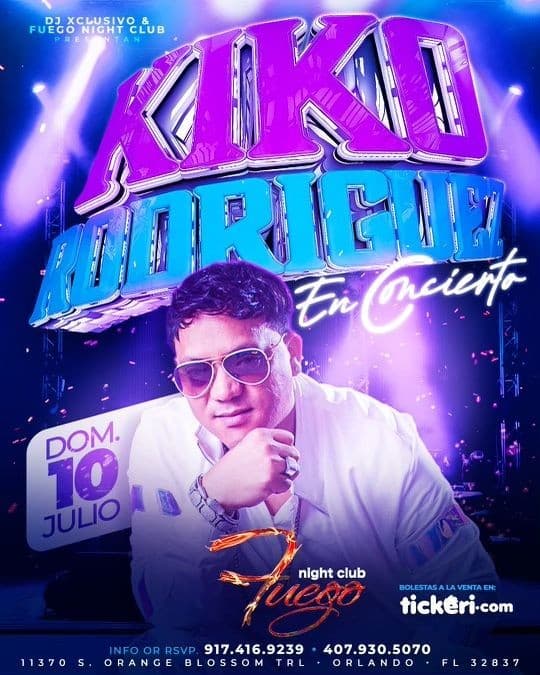 Event - Kiko Rodriguez CANCELED - Orlando, Florida - July 10, 2022 | concert tickets