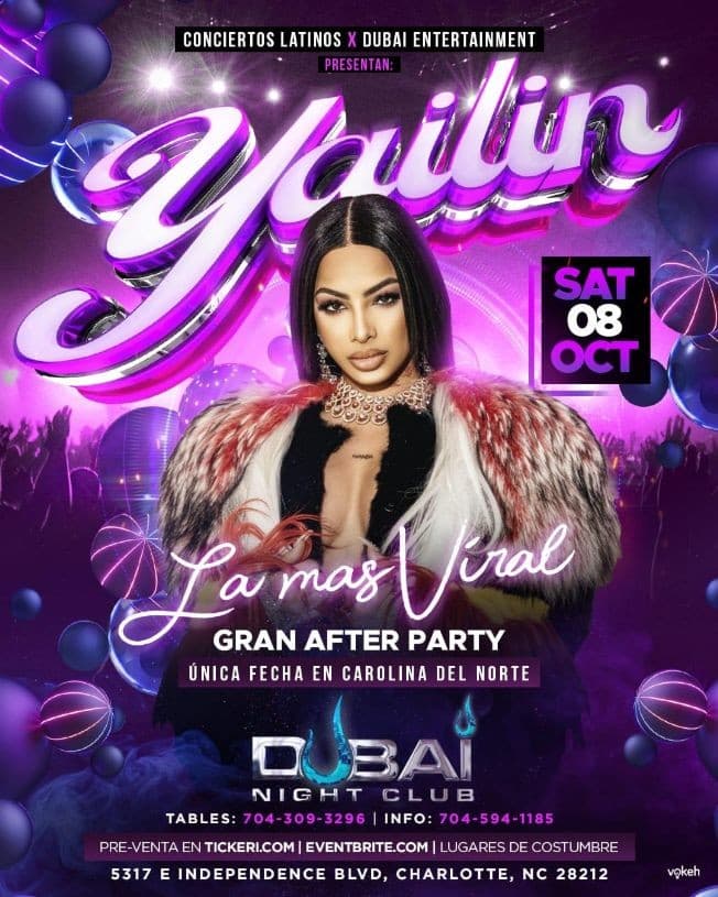 Event - Yailin La Mas Viral - En Concierto - Charlotte NC! Canceled!! - Charlotte, North Carolina - October 8, 2022 | concert tickets