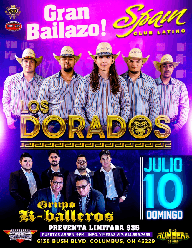 Event - LOS DORADOS , GRUPO K - BALLEROS EN VIVO ! COLUMBUS OHIO - Columbus, Ohio - July 10, 2022 | concert tickets