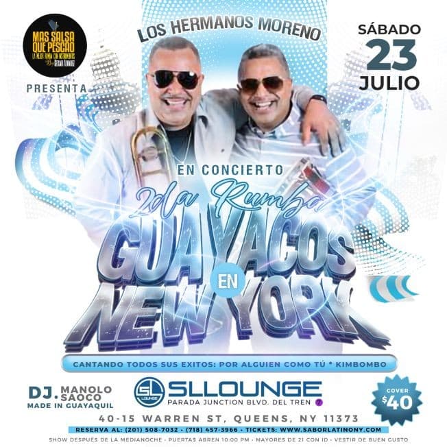 Event - LOS HERMANOS MORENO ! NEW YORK - Queens, New York - July 23, 2022 | concert tickets