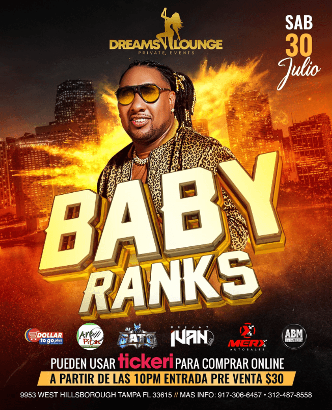 Event - BABY RANKS EN CONCIERTO ! TAMPA FLORIDA - Tampa, Florida - 30 de julio de 2022 | concert tickets