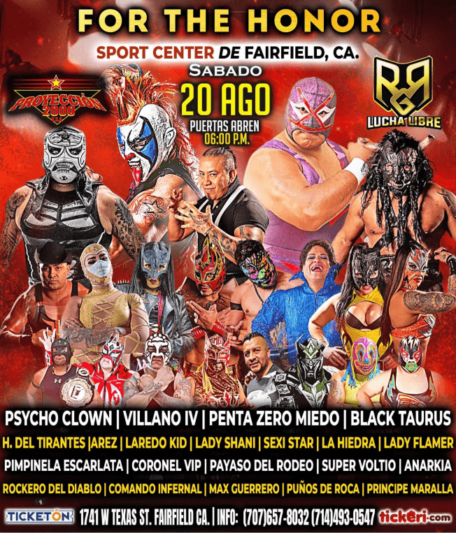 Event - RGR LUCHA LIBRE FOR THE HONOR , FAIRFIELD CALIFORNIA - Fairfield, California - August 20, 2022 | concert tickets