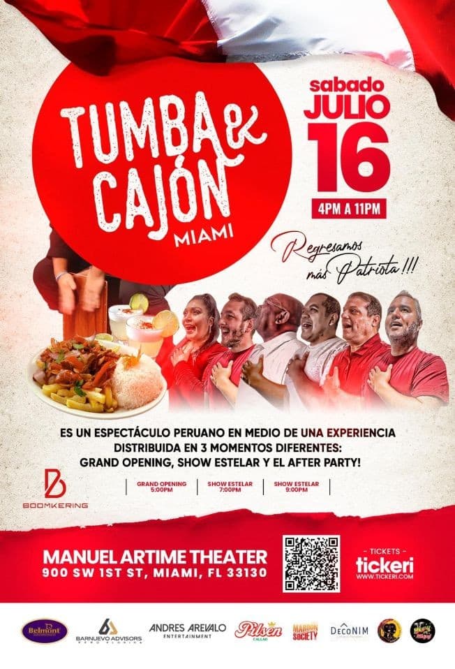 Event - TUMBA y CAJON - REGRESAMOS MAS PATRIOTAS - Miami, Florida - July 16, 2022 | concert tickets