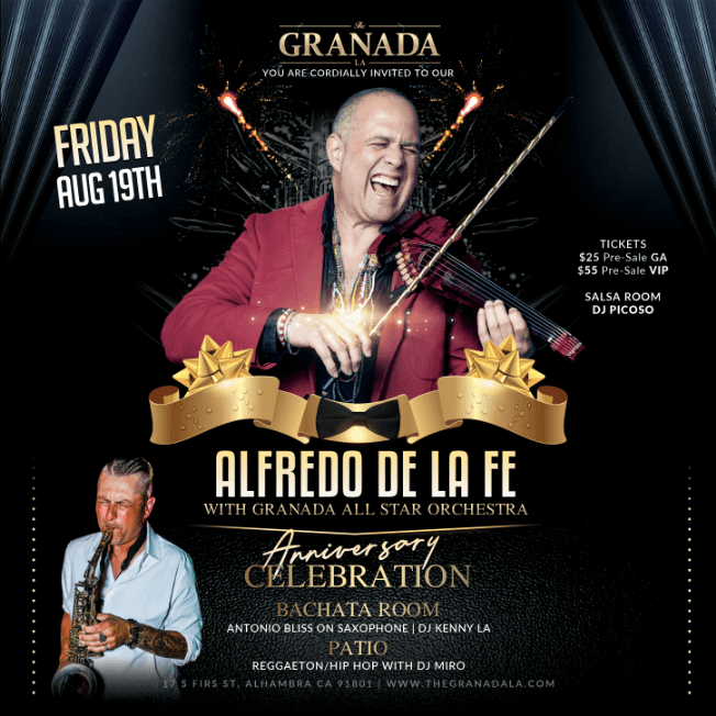 Event - ALFREDO DE LA FE - LIVE SALSA CONCERT - Alhambra, California - August 19, 2022 | concert tickets