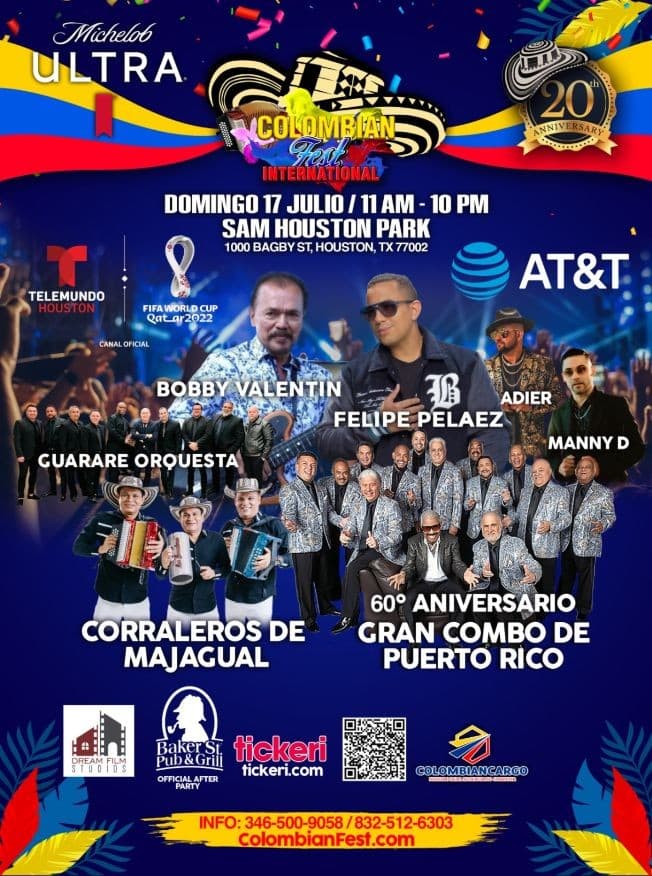 Event - COLOMBIAN FEST INTERNATIONAL -  FESTIVAL COLOMBIANO 2022 HOUSTON TX - Houston, Texas - July 17, 2022 | concert tickets