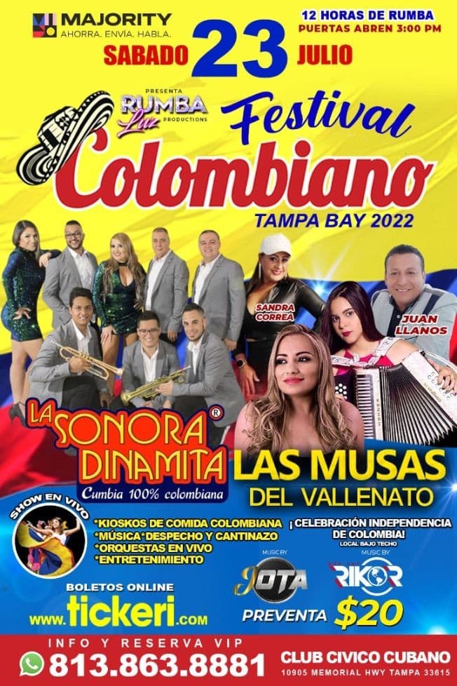 Event - FESTIVAL DE INDEPENDENCIA DE COLOMBIA TAMPA - Tampa, Florida - July 23, 2022 | concert tickets