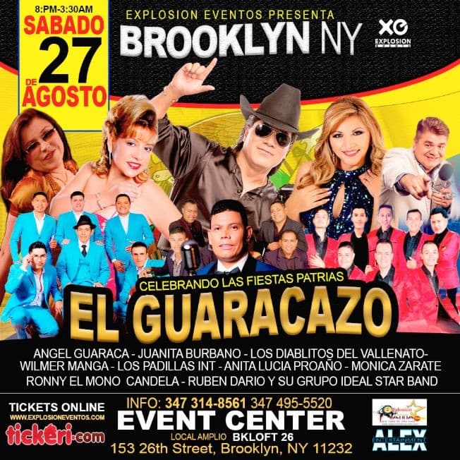 Event - BROOKLYN NY LLEGA EL GUARACAZO 2022 CELEBRANDO LAS FIESTAS PATRIAS - Brooklyn, New York - August 27, 2022 | concert tickets