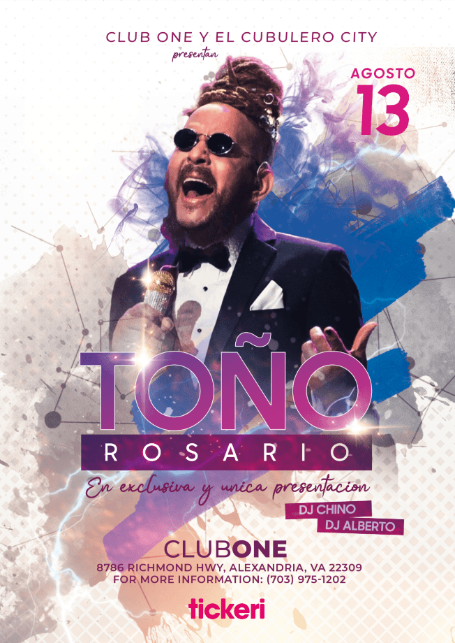 Event - TOÑO ROSARIO EN CONCIERTO ! ALEXANDRIA VIRGINIA - Alexandria, Virginia - August 13, 2022 | concert tickets