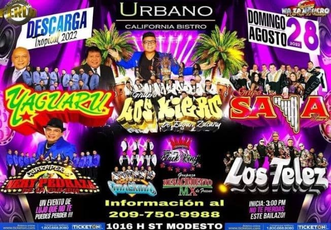 Event - DESCARGA TROPICAL,  MODESTO CALIFORNIA - Modesto, California - August 28, 2022 | concert tickets