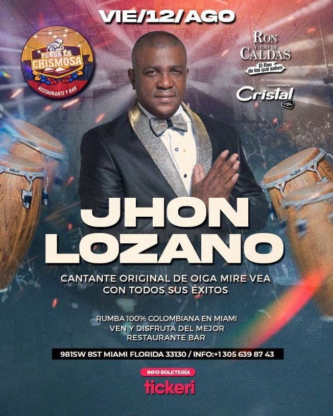 Event - JHON LOZANO EN CONCIERTO ! MIAMI FLORIDA - Miami, Florida - August 12, 2022 | concert tickets