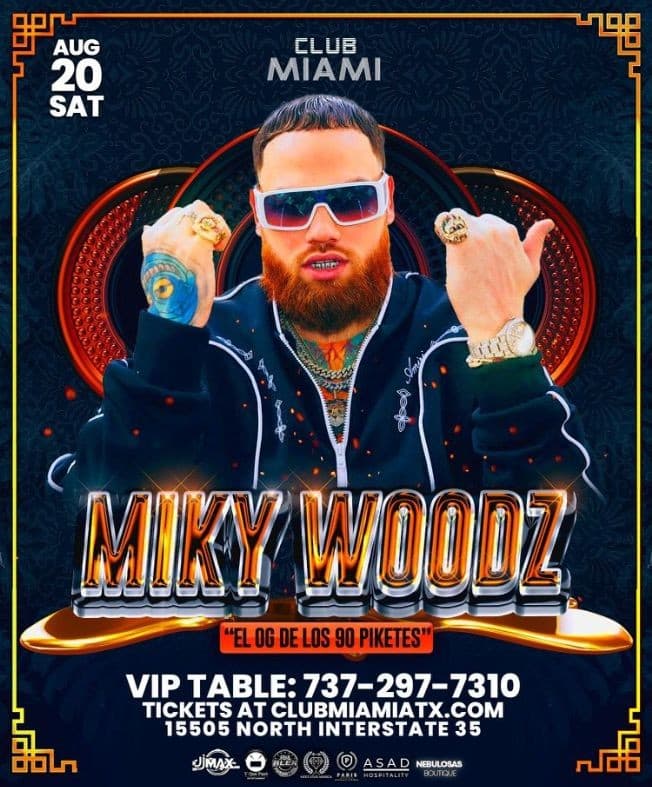 Event - MIKY WOODZ EN CONCIERTO AUSTIN TX - MAX PROD - Pflugerville, Texas - August 20, 2022 | concert tickets