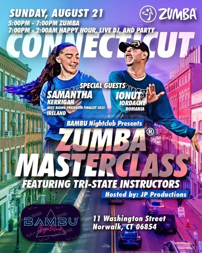 Event - Zumba Master Class featuring Tri-State Instructors, and Special Guests Samantha Kerrigan & Ionut Iordache - Norwalk, Connecticut - August 21, 2022 | concert tickets