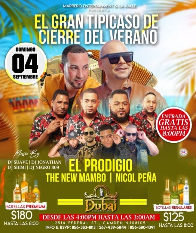 Event - EL PRODIGIO THE NEW MAMBO EN CONCIERTO ! CAMDEN NEW JERSEY - Camden, New Jersey - September 4, 2022 | concert tickets