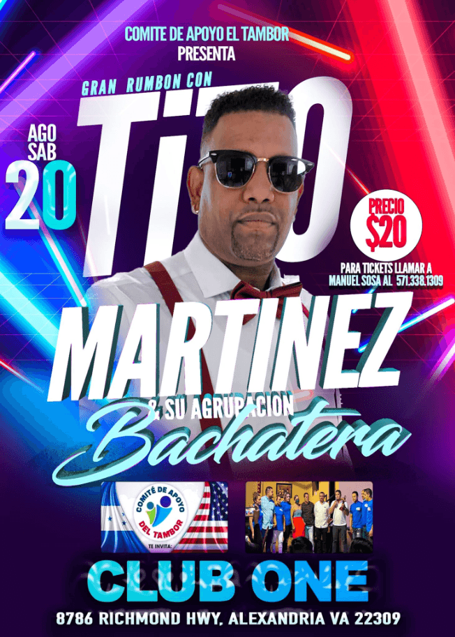 Event - TITO MARTINEZ Y SU AGRUPACION BACHATERA EN CONCIERTO ! ALEXANDRIA VIRGINIA - Alexandria, Virginia - August 20, 2022 | concert tickets