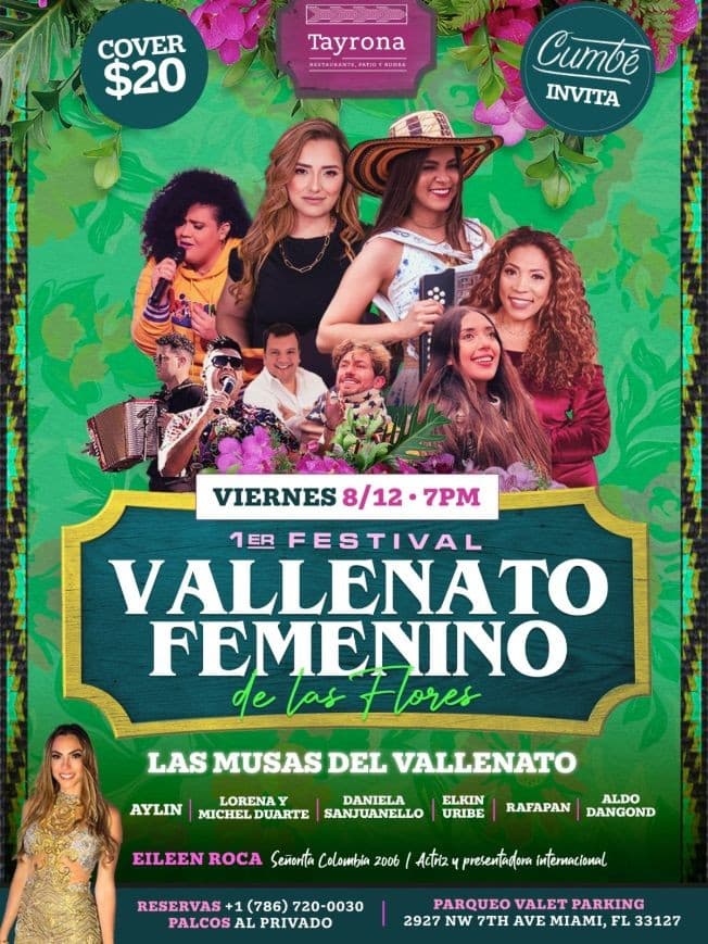 Event - FESTIVAL VALLENATO FEMENINO - Miami, Florida - August 12, 2022 | concert tickets