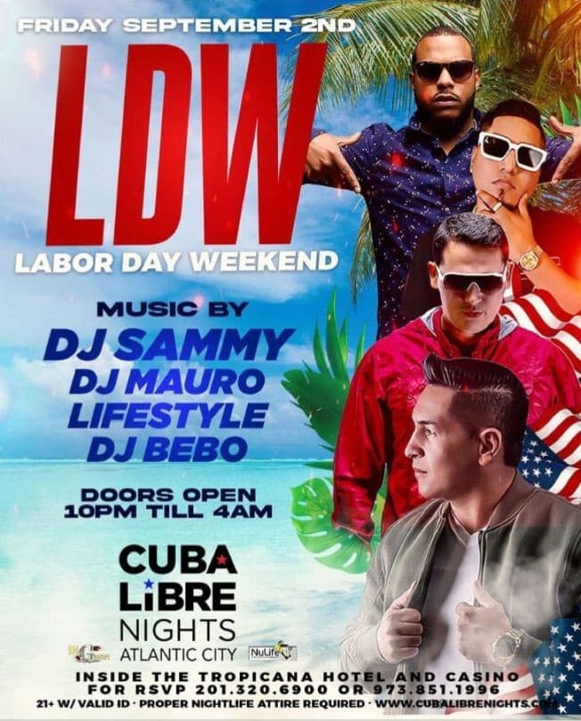 Event - Labor Day Weekend 2022 at Cuba Libre - Atlantic City, New Jersey - September 2, 2022 | concert tickets