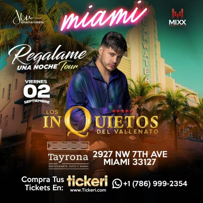 Event - LOS INQUIETOS DEL VALLENATO EN CONCIERTO ! MIAMI FLORIDA - Miami, Florida - September 2, 2022 | concert tickets