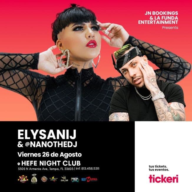 Event - Elysanij Live In Concert & @NANOTHEDJ at Hefe Nightclub Tampa FL - Tampa, Florida - August 26, 2022 | concert tickets