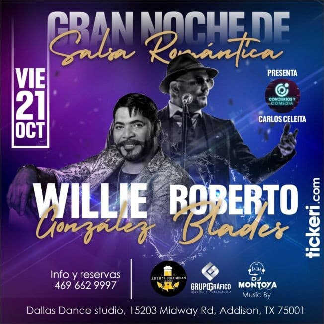 Event - ROBERTO BLADES  JUNTO A WILLIE GONZALEZ EN CONCIERTO ! DALLAS TEXAS - Addison, Texas - October 21, 2022 | concert tickets