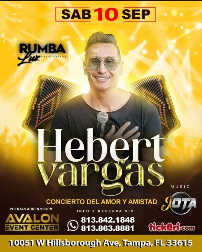 Event - HEBERT VARGAS EN CONCIERTO ! TAMPA FLORIDA - Tampa, Florida - September 10, 2022 | concert tickets