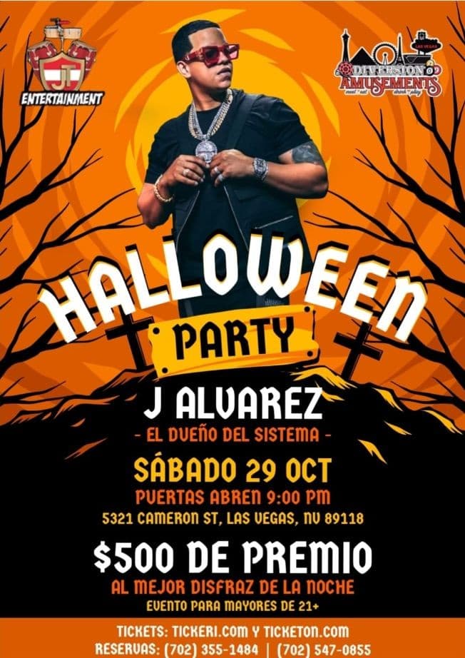 Event - J ALVAREZ HALLOWEEN PARTY AT DIVERSION  AMUSEMENTS , LAS VEGAS NEVADA - Las Vegas, Nevada - October 29, 2022 | concert tickets