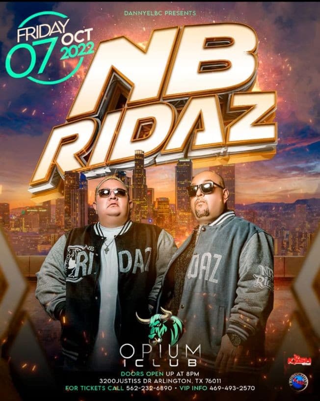 Event - NB RIDAZ EN CONCIERTO ! ARLINGTON TEXAS - Arlington, Texas - October 7, 2022 | concert tickets