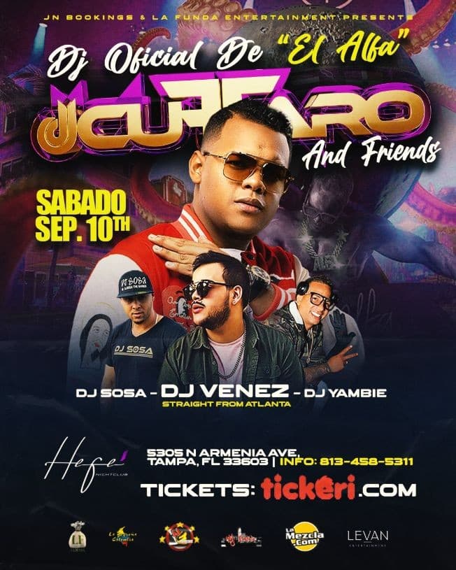 Event - Cuffaro ¨Dj Oficial De EL ALFA¨ Live At Hefe Nightclub - Tampa FL - Tampa, Florida - September 10, 2022 | concert tickets