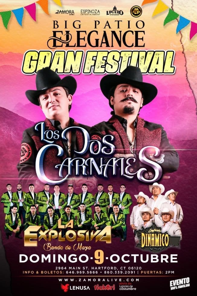 Event - Los Dos Carnales, Banda La Explosiva y Conjunto Dinamico en Hartford, CT - Hartford, Connecticut - October 9, 2022 | concert tickets