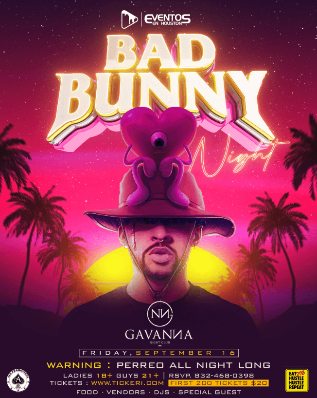 Event - Bad Bunny Night Reggaeton Party - Houston, Texas - September 16, 2022 | concert tickets