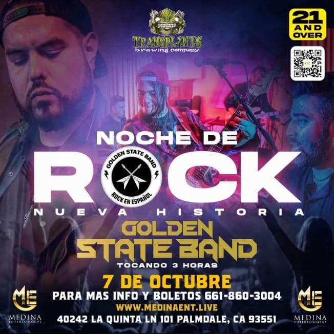 Event - NOCHE DE ROCK NUEVA HISTORIA GOLDEN STATE BAND EN VIVO !  PALMDALE CALIFORNIA - Palmdale, California - October 7, 2022 | concert tickets