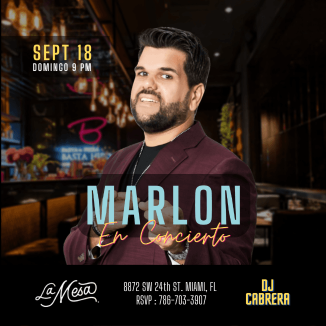 Event - Marlon Fernandez en Miami - Hialeah, Florida - September 18, 2022 | concert tickets