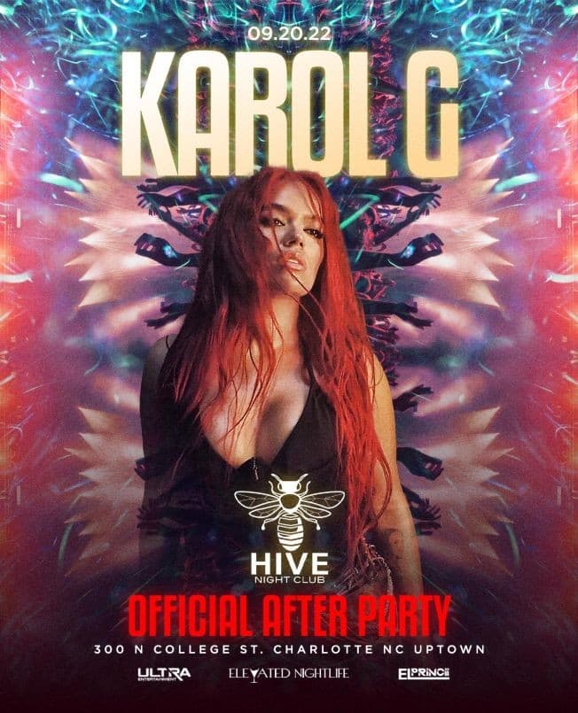 Event - KAROL G OFFICIAL VIP AFTER PARTY EN HIVE CHARLOTTE - Charlotte, North Carolina - September 20, 2022 | concert tickets