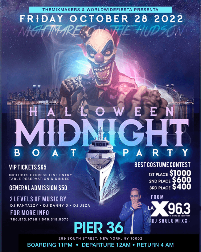 Event - NIGHTMARE ON THE HUDSON HALLOWEEN BOAT PARTY - New York, New York - October 28, 2022 | concert tickets