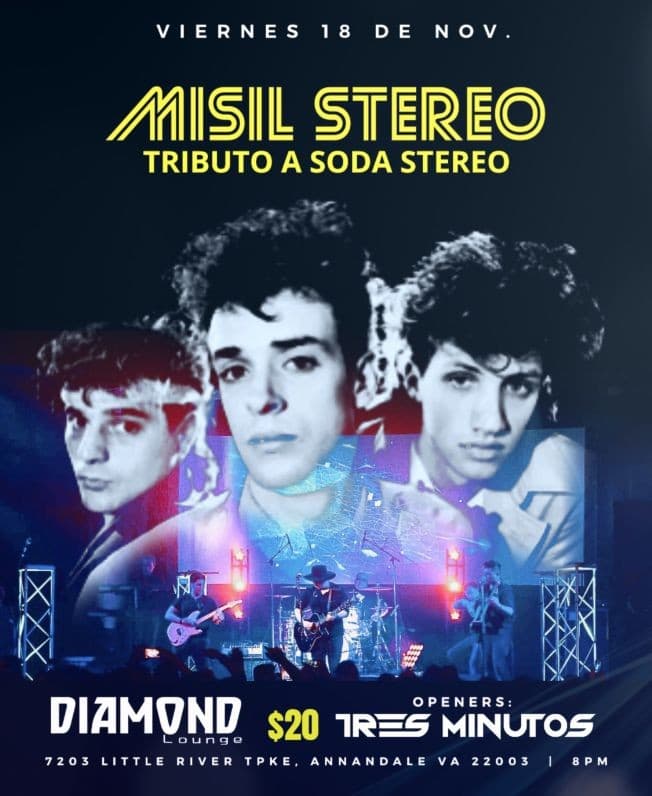 Event - Tributo a SODA STEREO por Misil Stereo w/TRES MINUTOS - Annandale, Virginia - November 18, 2022 | concert tickets