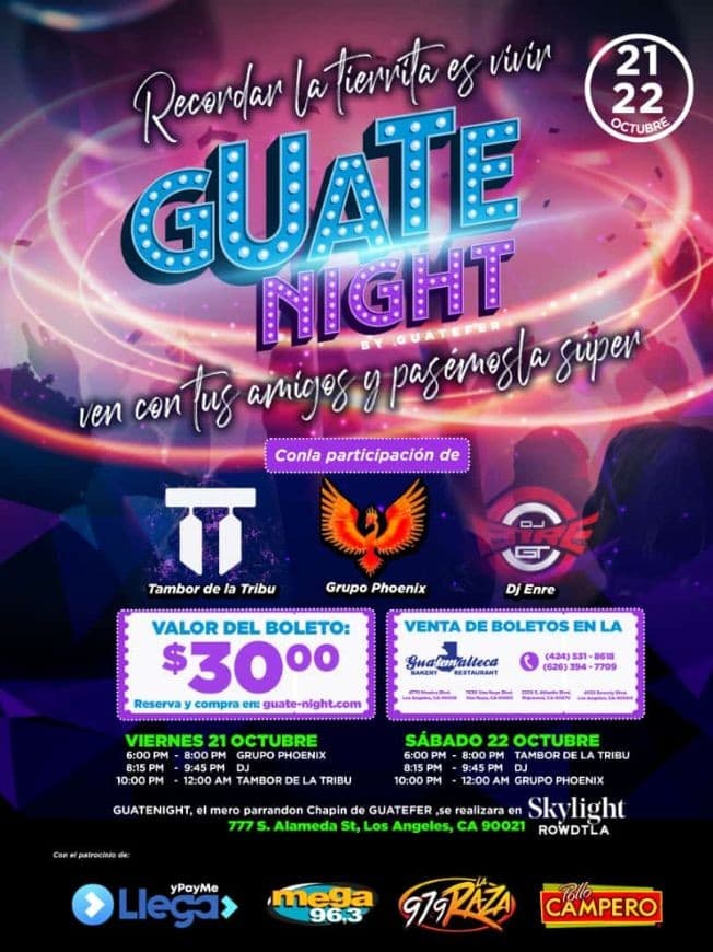 Event - GUATE NIGHT LOS ANGELES CALIFORNIA - Los Angeles, California - October 22, 2022 | concert tickets