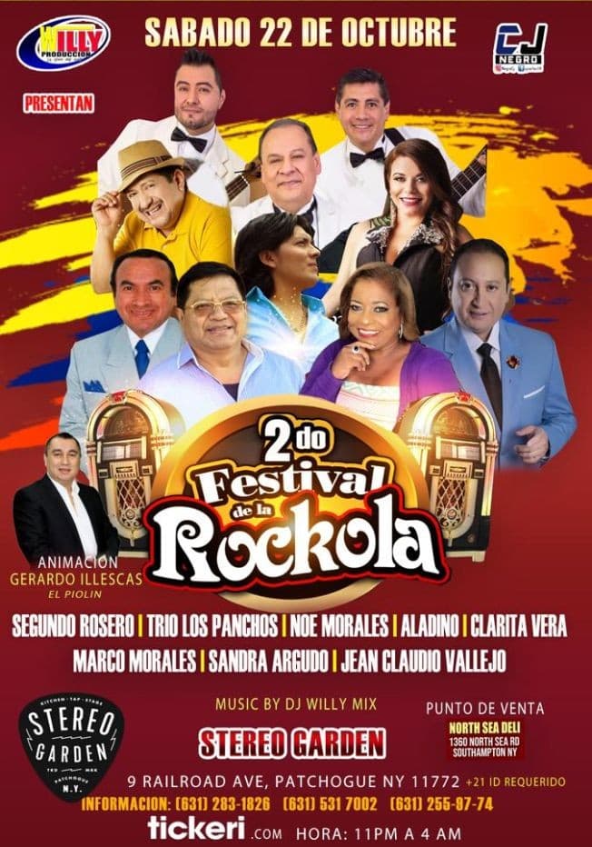 Event - 2DO FESTIVAL DE LA ROCKOLA EN PATCHOGUE NEW YORK - Patchogue, New York - October 22, 2022 | concert tickets