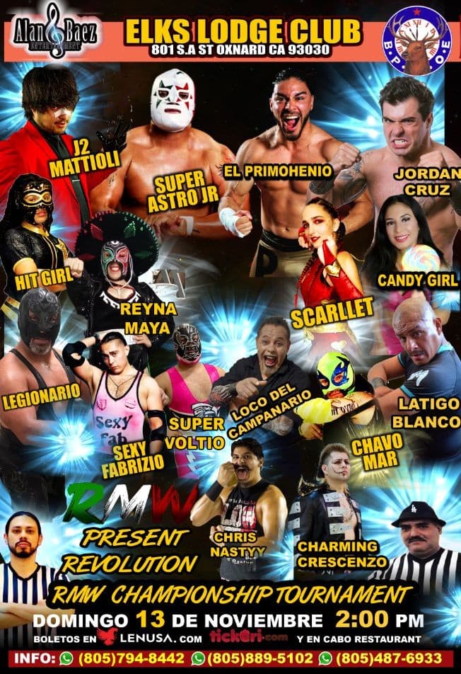 Event - RMW REVOLUTION LUCHA LIBRE - Oxnard, California - November 13, 2022 | concert tickets