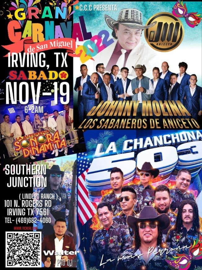 Event - CARNAVAL DE SAN MIGUEL IRVING, TEXAS 2022 - Irving, Texas - November 19, 2022 | concert tickets