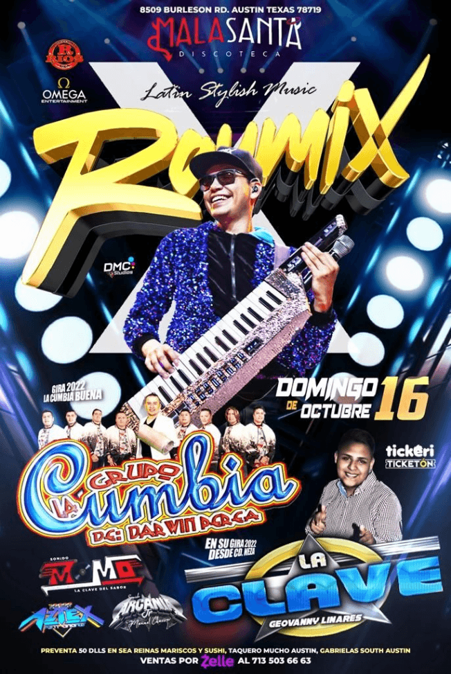 Event - RAYMIX , GRUPO LA CUMBIA DE DARWIN PEREA EN VIVO ! AUSTIN TEXAS - Austin, Texas - October 16, 2022 | concert tickets