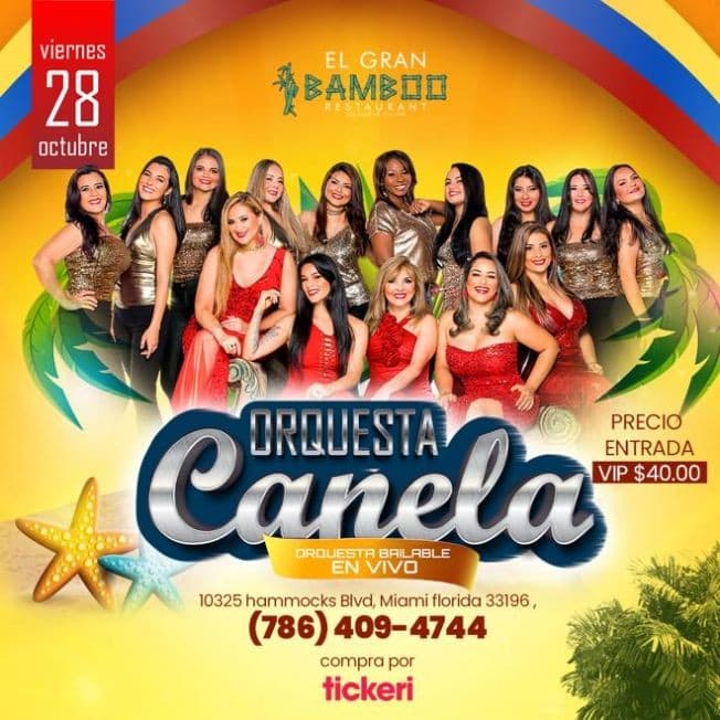 Event - ORQUESTA CANELA EN VIVO - Miami, Florida - October 28, 2022 | concert tickets