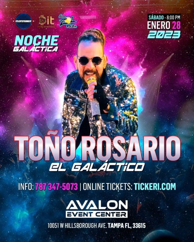 Event - TOÑO ROSARIO EN CONCIERTO ! TAMPA FLORIDA - Tampa, Florida - January 28, 2023 | concert tickets