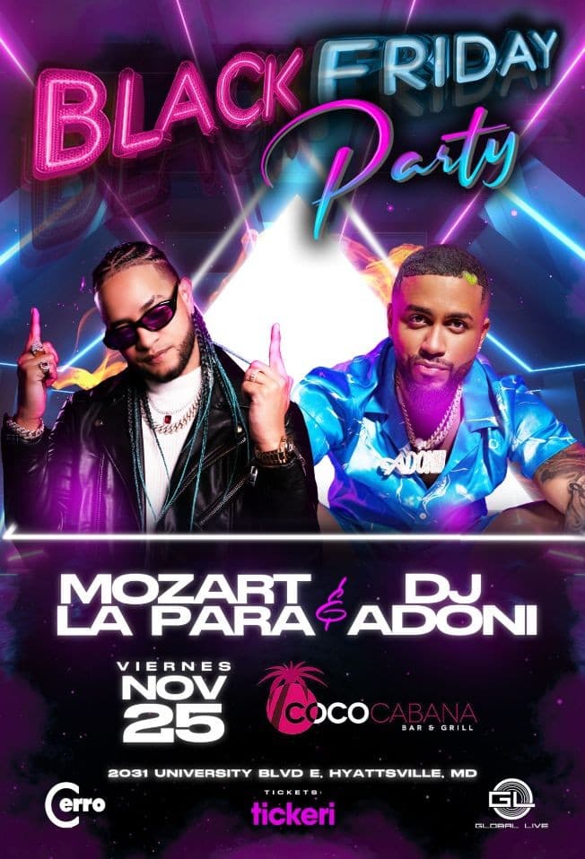 Event - MOZART LA PARA & DJ ADONI EN VIVO ! ADELPHI MARYLAND - Adelphi, Maryland - November 25, 2022 | concert tickets