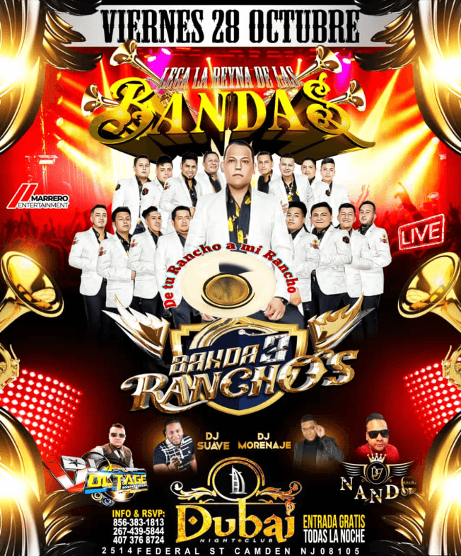 Event - BANDA 3 RANCHOS EN VIVO ! CAMDEN NEW JERSEY - Camden, New Jersey - October 28, 2022 | concert tickets