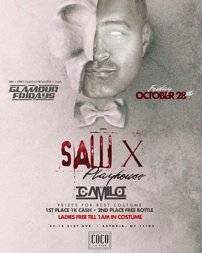 Event - Glamour Fridays Saw x Playhouse Halloween Party DJ Camilo Live At Coco La Reve - Astoria, New York - October 28, 2022 | concert tickets