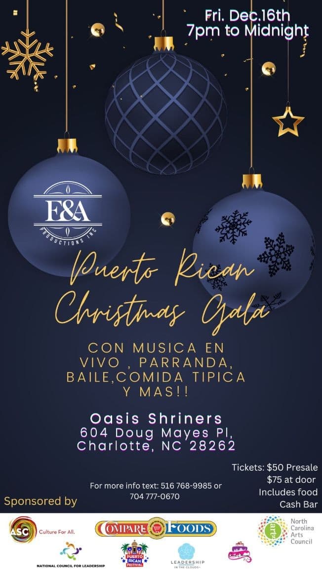 Event - Puerto Rican Christmas Gala - Charlotte, North Carolina - December 16, 2022 | concert tickets