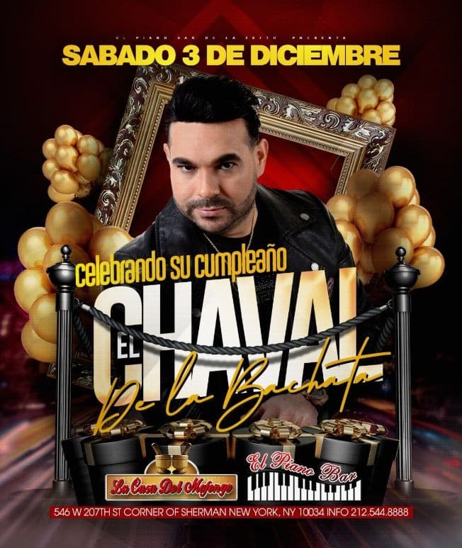 Event - EL CHAVAL DE  LA BACHATA  EN CONCIERTO !  NEW YORK NY - New York, New York - December 3, 2022 | concert tickets