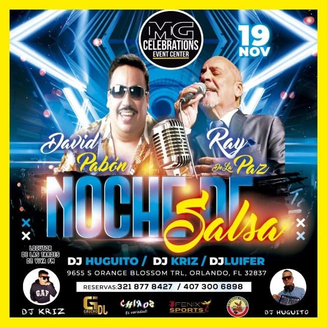 Event - DAVID PABON Y REY DE LA PAZ EN NOCHE DE SALSA EN ORLANDO FLORIDA - Orlando, Florida - November 19, 2022 | concert tickets