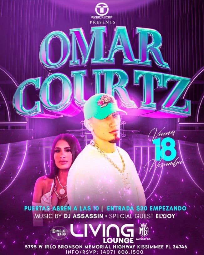 Event - OMAR COURTZ EN CONCIERTO KISSIMMEE/ORLANDO - Kissimmee, Florida - November 18, 2022 | concert tickets